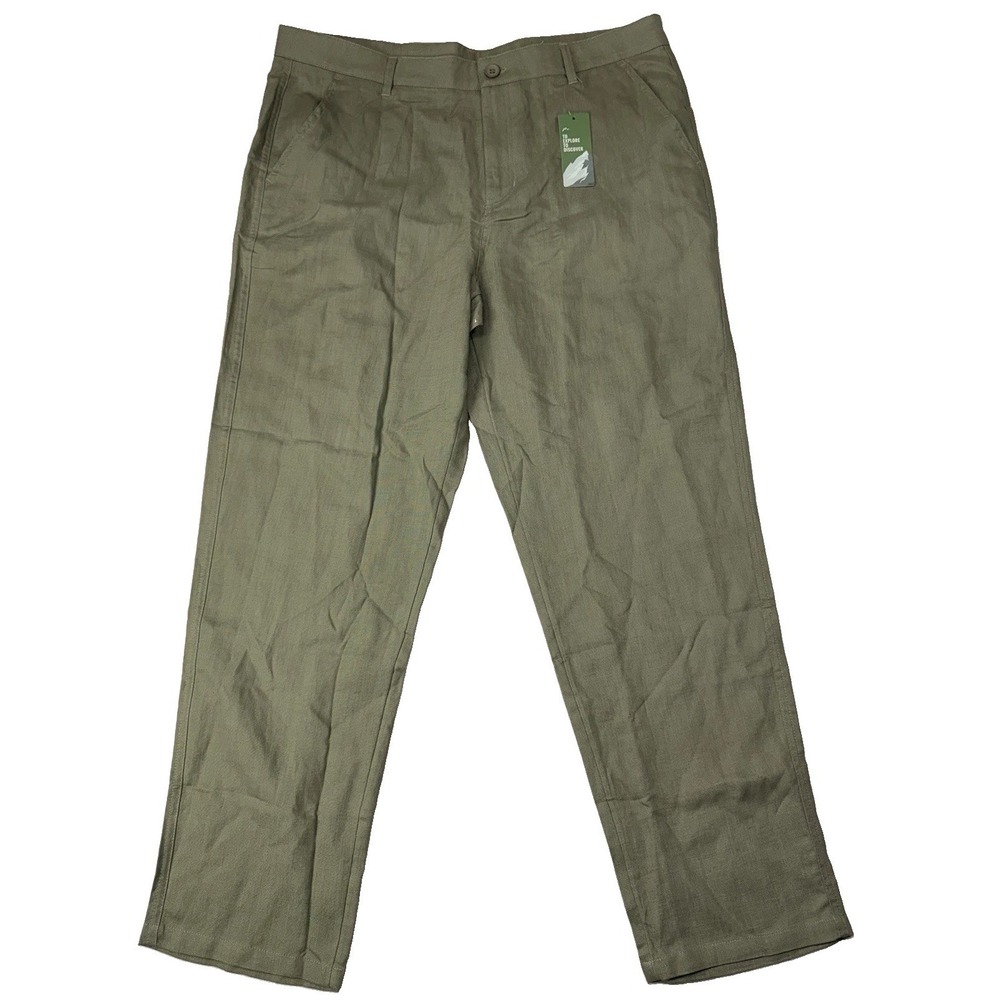 NWT Willit Mens Linen Blend Breathable Casual Green Pants Size 36x30 Pockets
